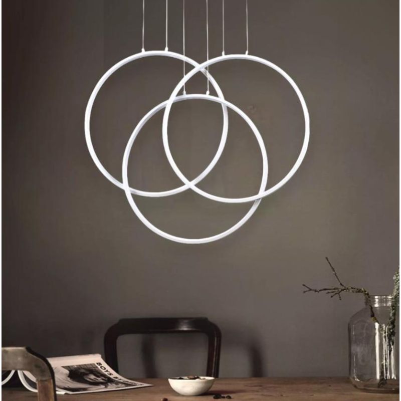 FRAME SOSPENSIONE MODERNA CON 3 CERCHI LED INTEGRATO 82W LUCE 3000K BIANCO O NERO Ideal Lux - Cristalensi Shop Online