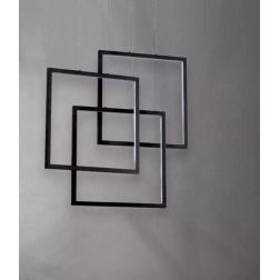 SOSPENSIONE MODERNA CON 3 QUADRATI LED INTEGRATO 80W LUCE 3000K BIANCO O NERO CRISTALENSI - Cristalensi Shop Online