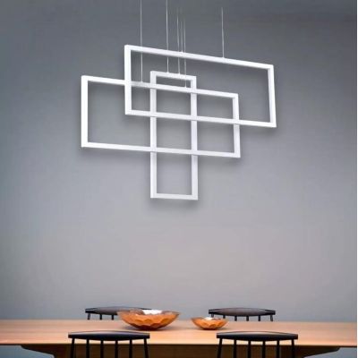 SOSPENSIONE MODERNA CON 3 RETTANGOLI LED INTEGRATO 93W LUCE 3000K BIANCO O NERO CRISTALENSI - Cristalensi Shop Online