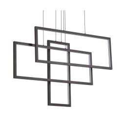 SOSPENSIONE MODERNA CON 3 RETTANGOLI LED INTEGRATO 93W LUCE 3000K BIANCO O NERO CRISTALENSI - Cristalensi Shop Online 2