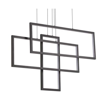 SOSPENSIONE MODERNA CON 3 RETTANGOLI LED INTEGRATO 93W LUCE 3000K BIANCO O NERO CRISTALENSI - Cristalensi Shop Online