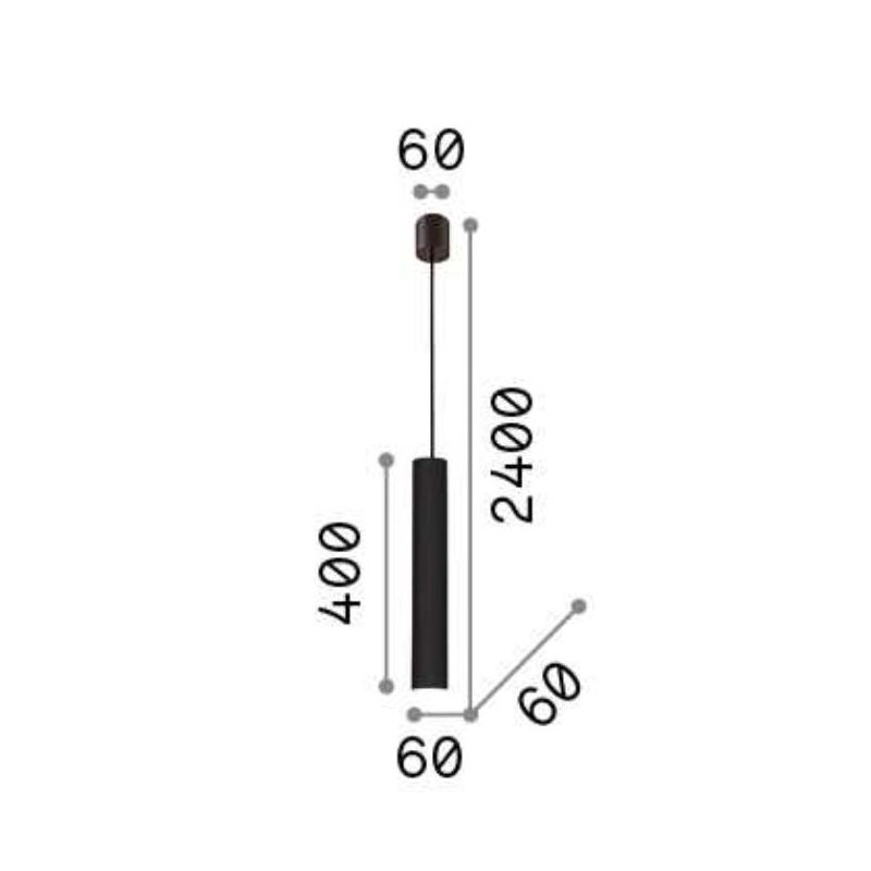 SOSPENSIONE CILINDRO DIAMETRO 6 CM ALTEZZA 40 CM IN METALLO 11 COLORI DESIGN MODERNO ATTACCO GU10 CRISTALENSI - Cristalensi Shop