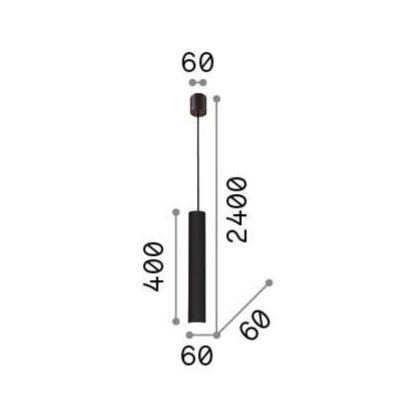 SOSPENSIONE CILINDRO DIAMETRO 6 CM ALTEZZA 40 CM IN METALLO 11 COLORI DESIGN MODERNO ATTACCO GU10 CRISTALENSI - Cristalensi Shop