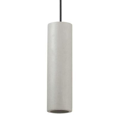SOSPENSIONE IN CEMENTO H38 DIAMETRO 7 CON LAMPADINA GU10 CAVO SETA NERO CRISTALENSI - Cristalensi Shop Online
