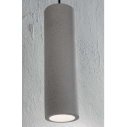 SOSPENSIONE IN CEMENTO H38 DIAMETRO 7 CON LAMPADINA GU10 CAVO SETA NERO CRISTALENSI - Cristalensi Shop Online