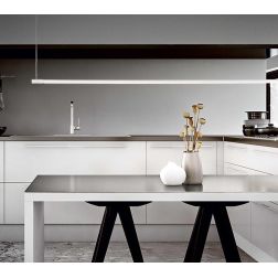 SOSPENSIONE LINEARE MODERNA IN METALLO NERO O BIANCO CON LED 17W LUCE 3000K CRISTALENSI - Cristalensi Shop Online