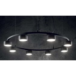 MINOR LAMPADARIO A SOSPENSIONE NERO CON 5 OPPURE 8 LUCI ATTACCO GX53 LAMPADINE INCLUSE MODERNA Ideal Lux - Cristalensi Shop Onli