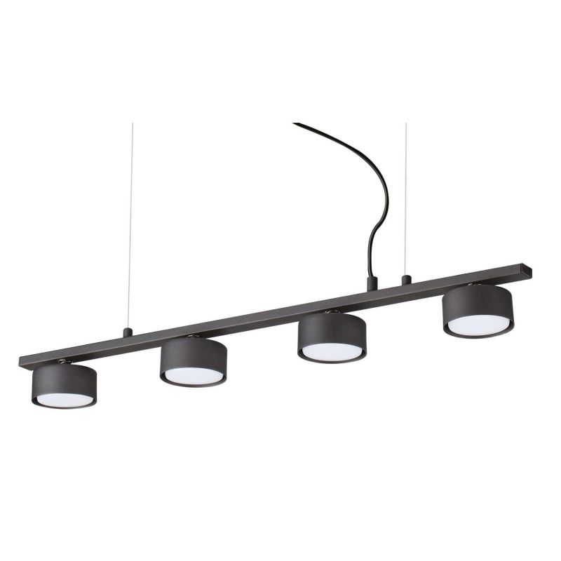 SOSPENSIONE RETTANGOLARE METALLO NERO CON 6 O 4 LUCI ATTACCO GX53 LAMPADINE INCLUSE MODERNA CRISTALENSI - Cristalensi Shop Onlin