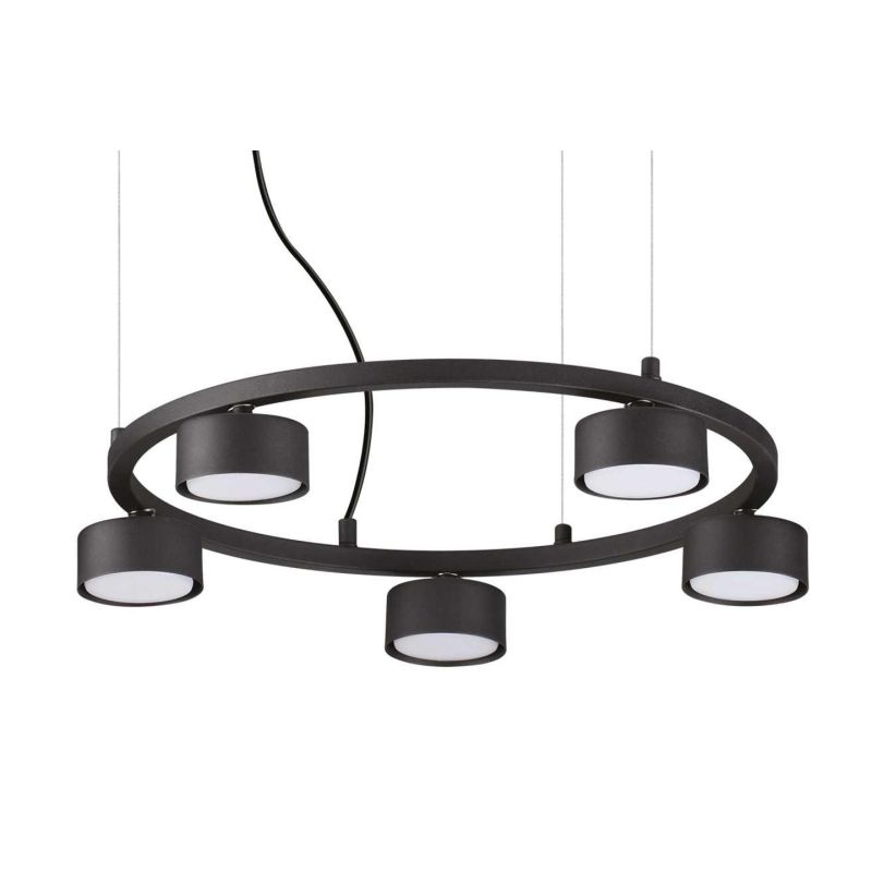 MINOR LAMPADARIO A SOSPENSIONE NERO CON 5 OPPURE 8 LUCI ATTACCO GX53 LAMPADINE INCLUSE MODERNA Ideal Lux - Cristalensi Shop Onli