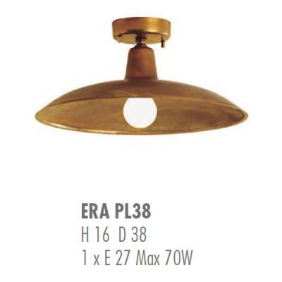 ERA PLAFONIERA D.38 DA ESTERNO IN OTTONE NATURALE O VERNICIATO DI ANTRACITE O CORTEN CRISTALENSI OTTONE - Cristalensi Shop Onlin