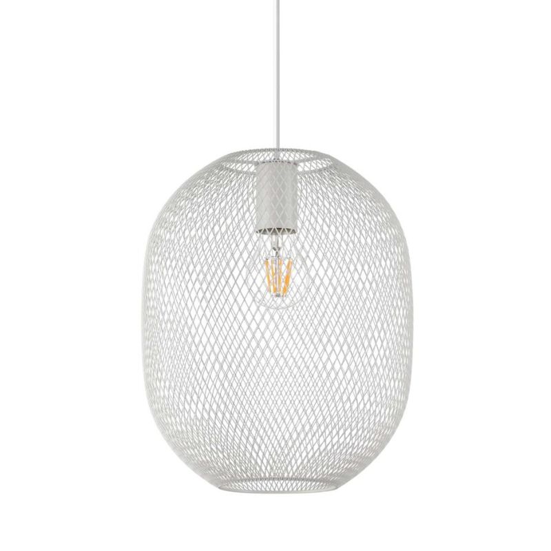 SOSPENSIONE SINGOLA VINTAGE IN 3 MISURE CON DIFFUSORE A RETE BIANCO,NERO O ORO LAMPADINA E27 CRISTALENSI - Cristalensi Shop Onli