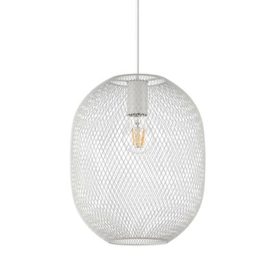 SOSPENSIONE SINGOLA VINTAGE IN 3 MISURE CON DIFFUSORE A RETE BIANCO,NERO O ORO LAMPADINA E27 CRISTALENSI - Cristalensi Shop Onli