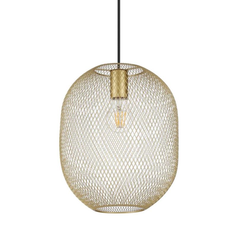 SOSPENSIONE SINGOLA VINTAGE IN 3 MISURE CON DIFFUSORE A RETE BIANCO,NERO O ORO LAMPADINA E27 CRISTALENSI - Cristalensi Shop Onli