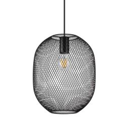 SOSPENSIONE SINGOLA VINTAGE IN 3 MISURE CON DIFFUSORE A RETE BIANCO,NERO O ORO LAMPADINA E27 CRISTALENSI - Cristalensi Shop Onli 2