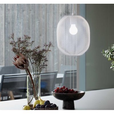 SOSPENSIONE SINGOLA VINTAGE IN 3 MISURE CON DIFFUSORE A RETE BIANCO,NERO O ORO LAMPADINA E27 CRISTALENSI - Cristalensi Shop Onli
