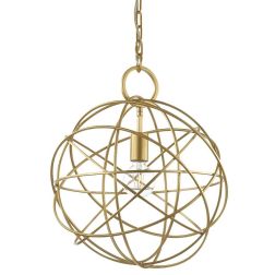 SOSPENSIONE SINGOLA A SFERA APERTA IN METALLO ORO 3 MISURE MODERNA LAMPADINE ATTACCO E27 CRISTALENSI - Cristalensi Shop Online 2