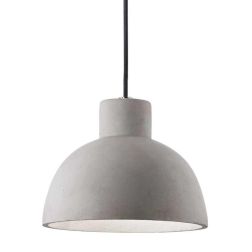 SOSPENSIONE SINGOLA MODERNA A FORMA DI CUPOLA IN CEMENTO NEL COLORE GREZZO DIAMETRO CM 20 CRISTALENSI - Cristalensi Shop Online