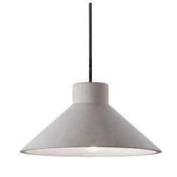 SOSPENSIONE SINGOLA A FORMA DI PIATTO MODERNA IN CEMENTO NEL COLORE GREZZO DIAMETRO CM 25 CRISTALENSI - Cristalensi Shop Online