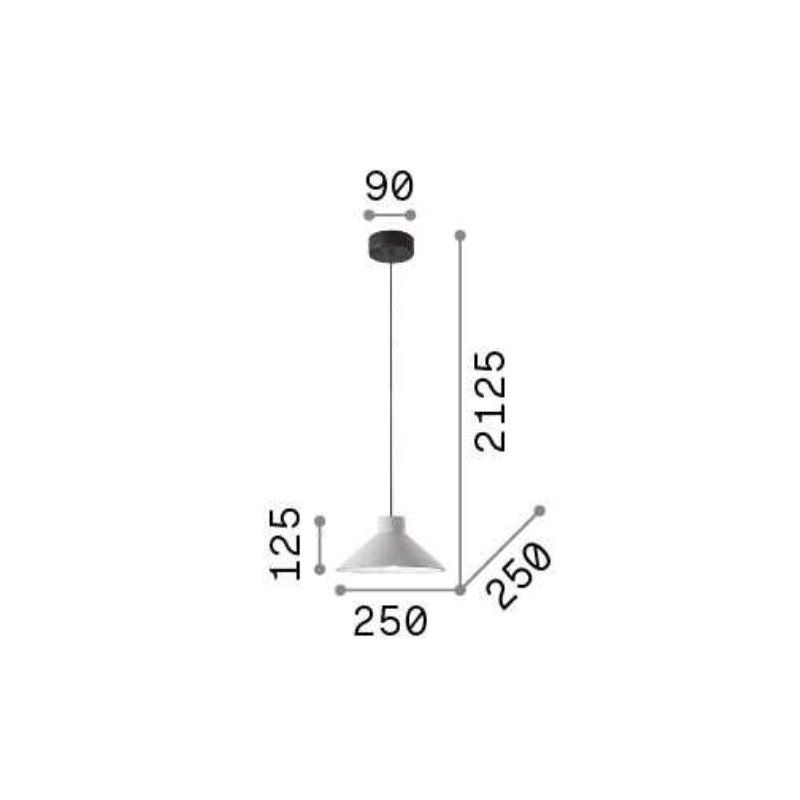 SOSPENSIONE SINGOLA A FORMA DI PIATTO MODERNA IN CEMENTO NEL COLORE GREZZO DIAMETRO CM 25 CRISTALENSI - Cristalensi Shop Online
