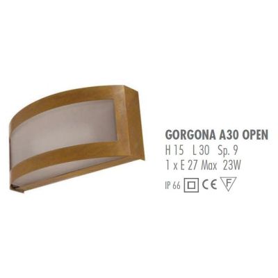 GORGONA A30 OPEN APPLIQUE CON FASCIA IN OTTONE NATURALE O VERNICIATO CORTEN O ANTRACITE CRISTALENSI OTTONE - Cristalensi Shop On