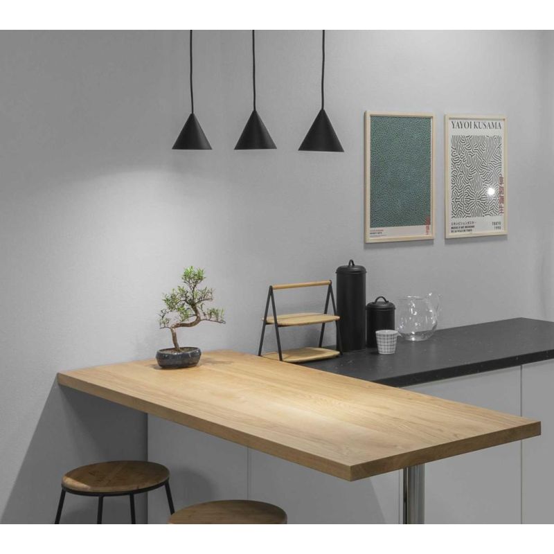 PICCOLA SOSPENSIONE SINGOLA A CONO DIAMETRO CM 13 IN METALLO BIANCO O NERO LAMPADINA GU10 INCLUSA CRISTALENSI - Cristalensi Shop