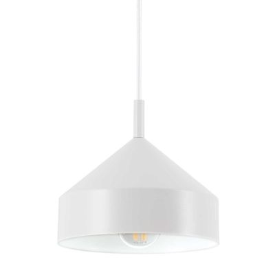 LAMPADARIO A SOSPENSIONE IN 3 MISURE METALLO BIANCO O NERO STILE VINTAGE LAMPADINA ATTACCO E27 CRISTALENSI - Cristalensi Shop On