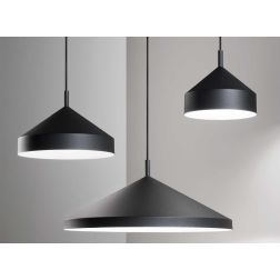 LAMPADARIO A SOSPENSIONE IN 3 MISURE METALLO BIANCO O NERO STILE VINTAGE LAMPADINA ATTACCO E27 CRISTALENSI - Cristalensi Shop On