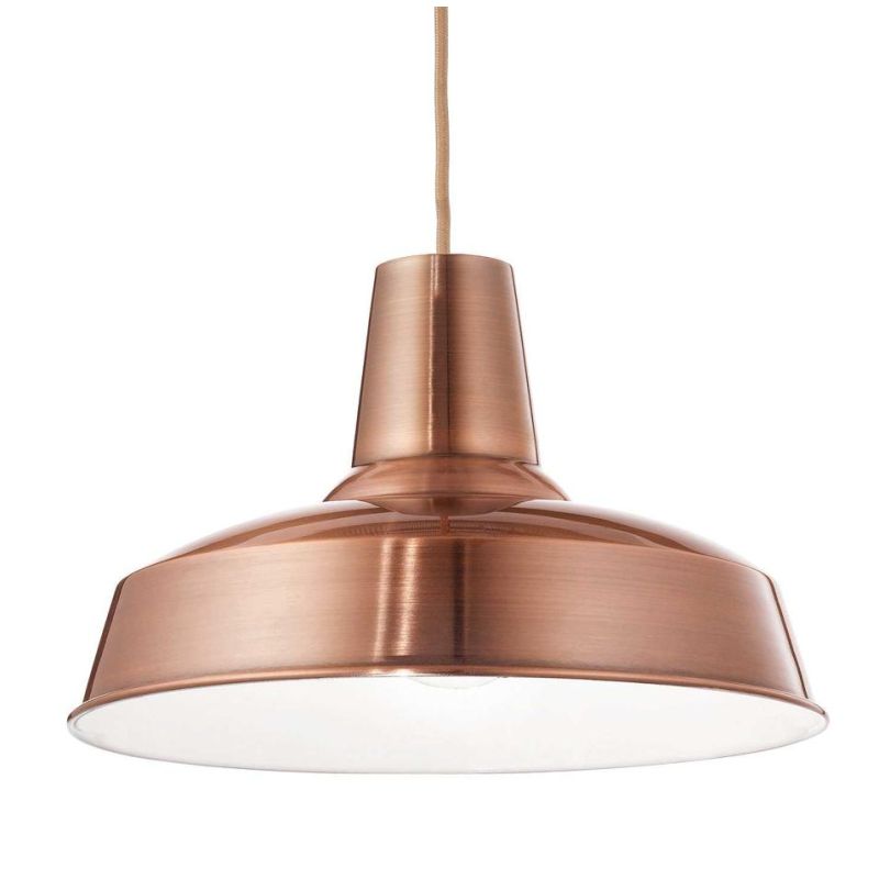MOBY LAMPADARIO A SOSPENSIONE IN METALLO RAME, BIANCO O NERO STILE VINTAGE LAMPADINA ATTACCO E27 Ideal Lux - Cristalensi Shop On