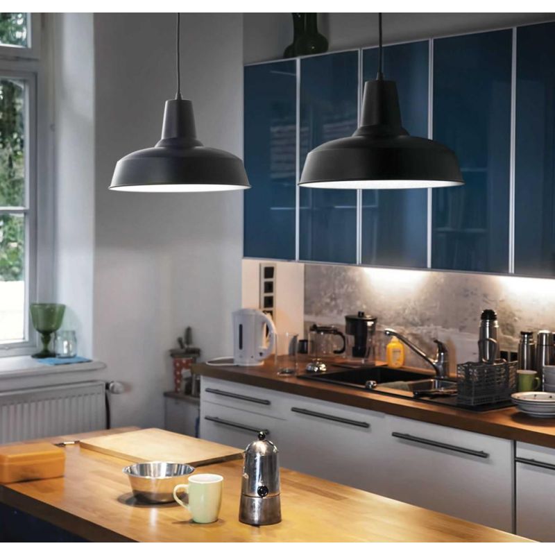 MOBY LAMPADARIO A SOSPENSIONE IN METALLO RAME, BIANCO O NERO STILE VINTAGE LAMPADINA ATTACCO E27 Ideal Lux - Cristalensi Shop On