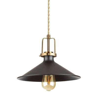 ERIS SOSPENSIONE SINGOLA VINTAGE 2 MISURE IN METALLO BIANCO O NERO CON GABBIA ORO LAMPADINA ATTACCO E27 Ideal Lux - Cristalensi 