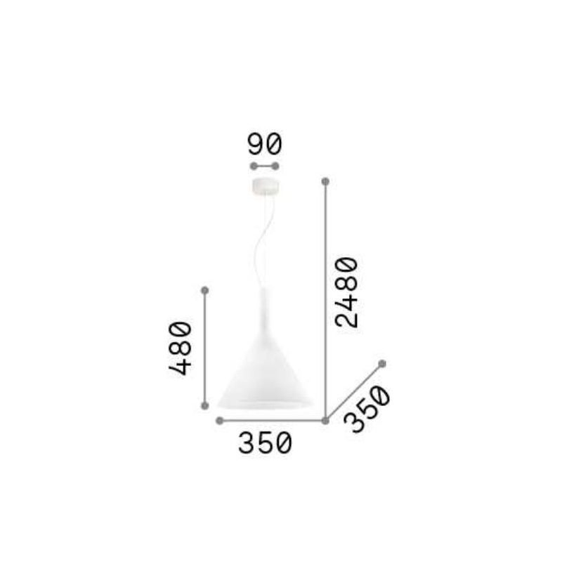 COCKTAIL LAMPADA A SOSPENSIONE SINGOLA IN VETRO SOFFIATO BIANCO DEL DIAMETRO DI CM 35 Ideal Lux - Cristalensi Shop Online