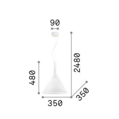 COCKTAIL LAMPADA A SOSPENSIONE SINGOLA IN VETRO SOFFIATO BIANCO DEL DIAMETRO DI CM 35 Ideal Lux - Cristalensi Shop Online