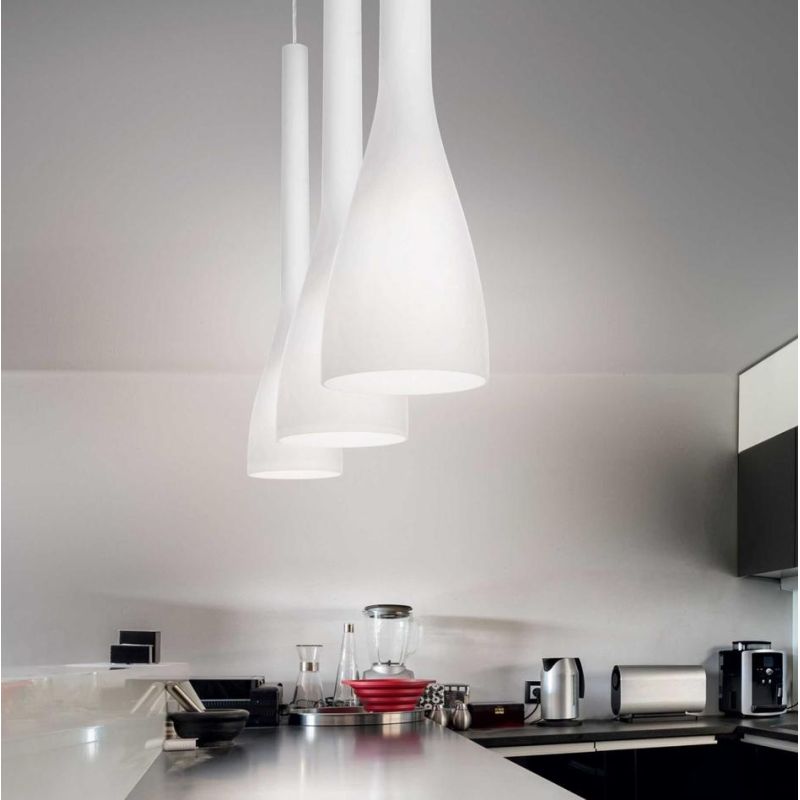 SOSPENSIONE SINGOLA IN VETRO SOFFIATO NEI COLORI BIANCO E NERO DEL DIAMETRO DI CM 14,5 CRISTALENSI - Cristalensi Shop Online