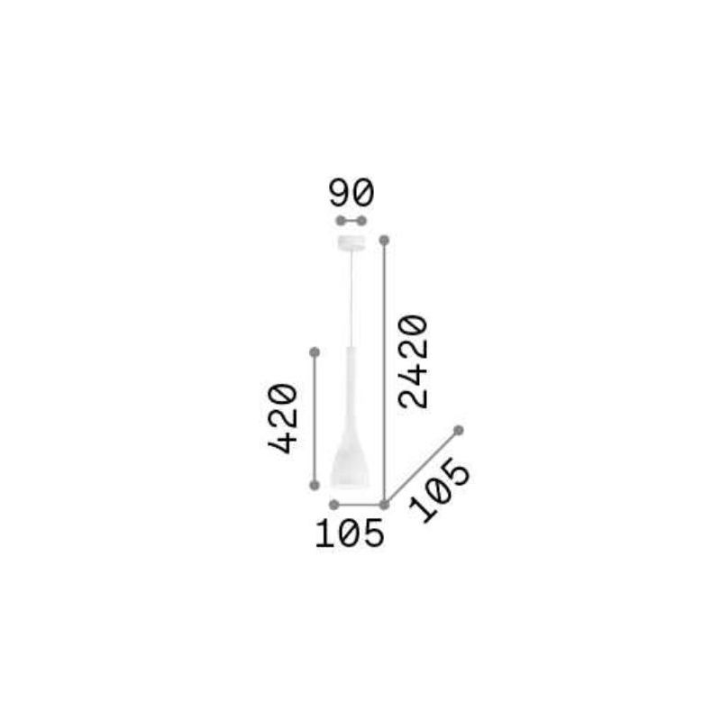 PICCOLA SOSPENSIONE SINGOLA IN VETRO SOFFIATO NEI COLORI BIANCO NERO E ROSSO DEL DIAMETRO DI CM 10,5 CRISTALENSI - Cristalensi S