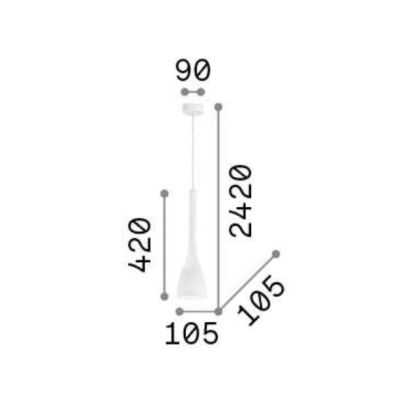 PICCOLA SOSPENSIONE SINGOLA IN VETRO SOFFIATO NEI COLORI BIANCO NERO E ROSSO DEL DIAMETRO DI CM 10,5 CRISTALENSI - Cristalensi S