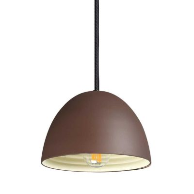 SOSPENSIONE SINGOLA CON DIFFUSORE A CAMPANA 3 MISURE IN METALLO FINITURA CAFFE LAMPADINA ATTACCO E27 CRISTALENSI - Cristalensi S