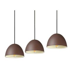 FOLK SOSPENSIONE 3 LUCI CON DIFFUSORI A CAMPANA IN METALLO FINITURA CAFFE LAMPADINE ATTACCO E27 Ideal Lux - Cristalensi Shop Onl 2