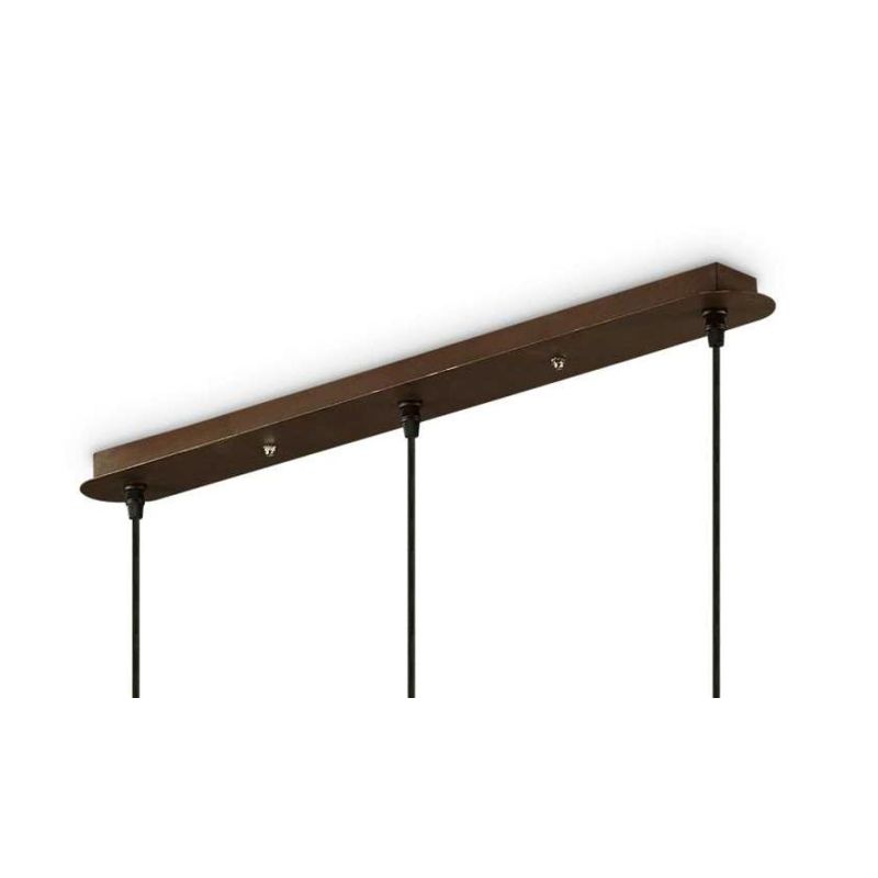 FOLK SOSPENSIONE 3 LUCI CON DIFFUSORI A CAMPANA IN METALLO FINITURA CAFFE LAMPADINE ATTACCO E27 Ideal Lux - Cristalensi Shop Onl