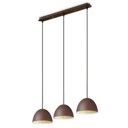 FOLK SOSPENSIONE 3 LUCI CON DIFFUSORI A CAMPANA IN METALLO FINITURA CAFFE LAMPADINE ATTACCO E27 Ideal Lux - Cristalensi Shop Onl