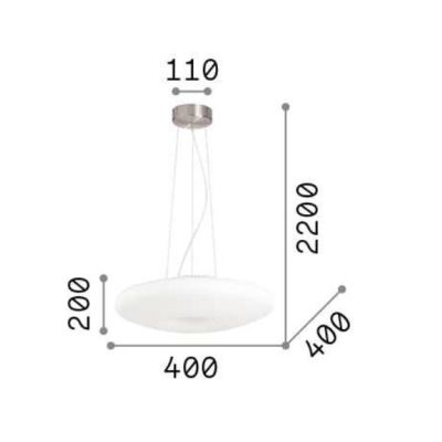 LAMPADARIO A SOSPENSIONE IN VETRO BIANCO 3 MISURE DESIGN MODERNO LAMPADINA ATTACCO E27 CRISTALENSI - Cristalensi Shop Online