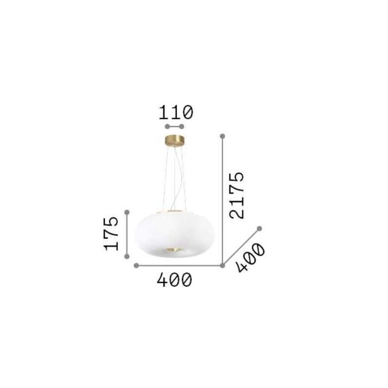 SOSPENSIONE ROTONDA IN VETRO BIANCO RIGATO 2 MISURE CON DESIGN MODERNO LAMPADINE GX53 INCLUSE CRISTALENSI - Cristalensi Shop Onl