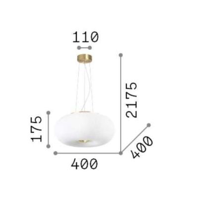 SOSPENSIONE ROTONDA IN VETRO BIANCO RIGATO 2 MISURE CON DESIGN MODERNO LAMPADINE GX53 INCLUSE CRISTALENSI - Cristalensi Shop Onl