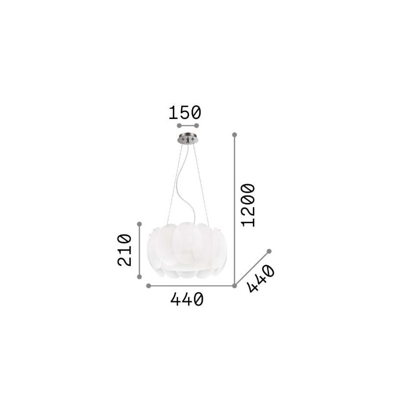 SOSPENSIONE MODERNA CON VETRI SATINATI BIANCHI IN 2 DIVERSE MISURE LAMPADINE ATTACCO E27 CRISTALENSI - Cristalensi Shop Online