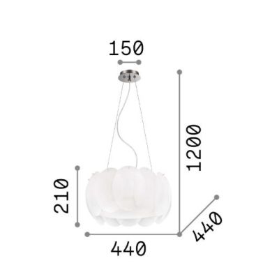 SOSPENSIONE MODERNA CON VETRI SATINATI BIANCHI IN 2 DIVERSE MISURE LAMPADINE ATTACCO E27 CRISTALENSI - Cristalensi Shop Online