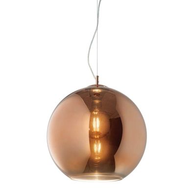 LAMPADARIO A SOSPENSIONE SINGOLO MODERNO A SFERA DIAM CM 20 IN VETRO SOFFIATO DISPONIBILE 4 COLORI CRISTALENSI - Cristalensi Sho