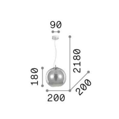 LAMPADARIO A SOSPENSIONE SINGOLO MODERNO A SFERA DIAM CM 20 IN VETRO SOFFIATO DISPONIBILE 4 COLORI CRISTALENSI - Cristalensi Sho