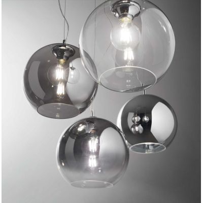 SOSPENSIONE SINGOLA MODERNA A SFERA 2 MISURE IN VETRO SOFFIATO DISPONIBILE 5 DIVERSE FINITURE CRISTALENSI - Cristalensi Shop Onl