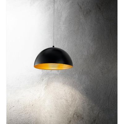 3215-40 DINGLE LAMPADARIO A SOSPENSIONE MODERNO IN METALLO NERO E ORO DI FABAS LUCE Fabas Luce - Cristalensi Shop Online