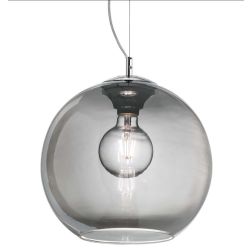 NEMO LAMPADARIO A SOSPENSIONE SINGOLO CON SFERA DIAMETRO CM 50 IN VETRO SOFFIATO FUME Ideal Lux - Cristalensi Shop Online