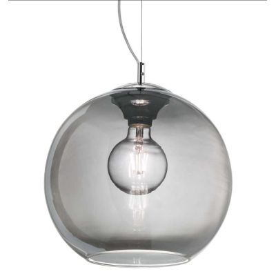 NEMO LAMPADARIO A SOSPENSIONE SINGOLO CON SFERA DIAMETRO CM 50 IN VETRO SOFFIATO FUME Ideal Lux - Cristalensi Shop Online